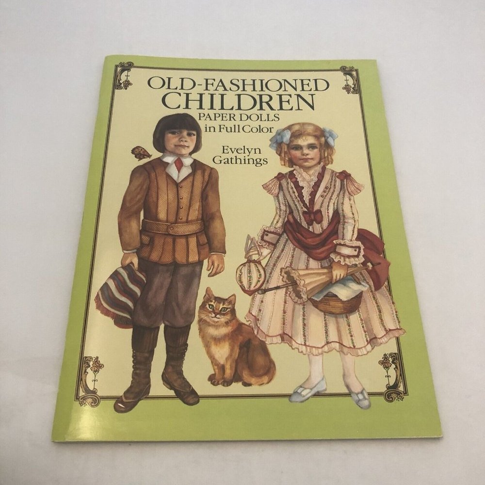 Vintage 1989 Old-Fashioned Children Paper Dolls Full Color Evelyn Gathings Uncut